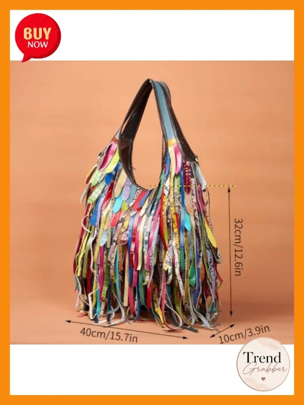 Genuine Leather Hobo Handbag Fringe Tassel Crossbody Shoulder Bag Large Capacity